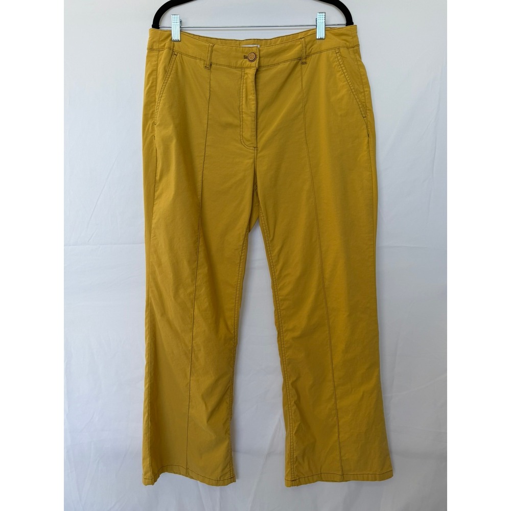 Nicole Miller New York Mustard Yellow Straight Leg Seam Front Pants Womens 12